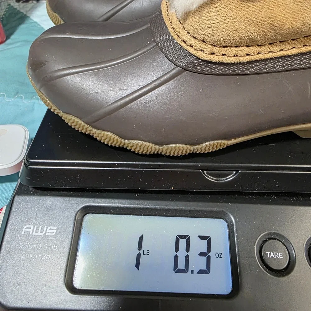 Sperry Saltwater Duck Boots Kids Size 10 Brown Tan Faux‎ Fur Waterproof Zip